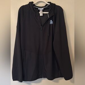 Reebok Black Performance Zip Hoodie – Men’s XL – Lightweight Training Jacket